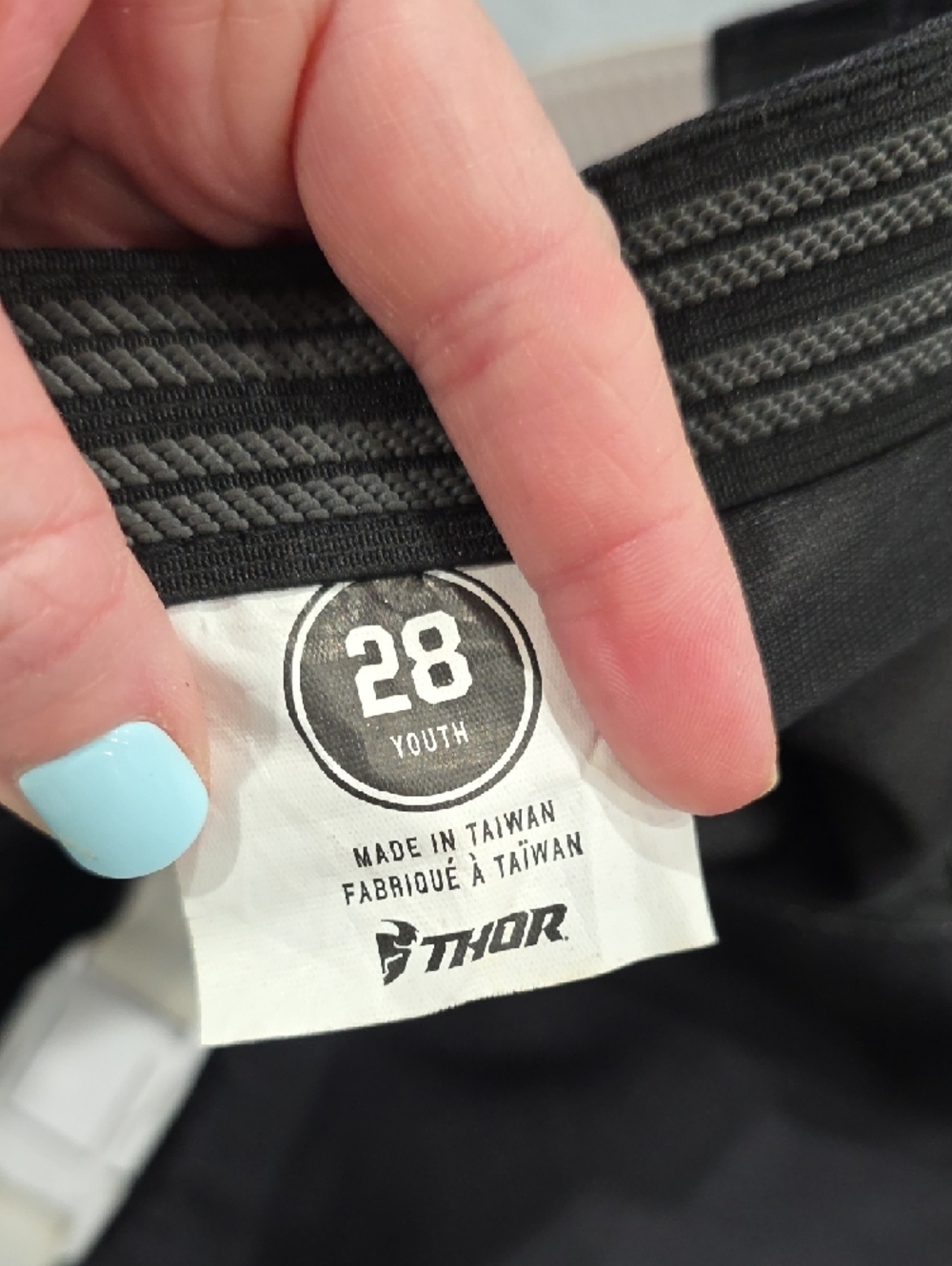 thor Black Motocross Pants with White Accents - Picture 3 of 4